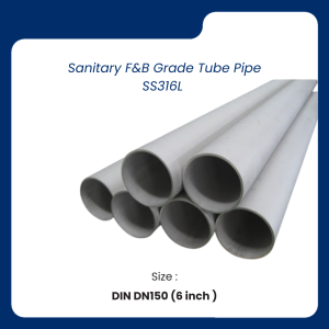 Sanitary F&B Grade Tube Pipe SS 316L DIN DN150