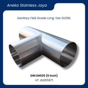 Sanitary F&B Grade Long Tee Equal SS316L DIN DN125 Stainless Steel - Fitting standard hygienic F&B